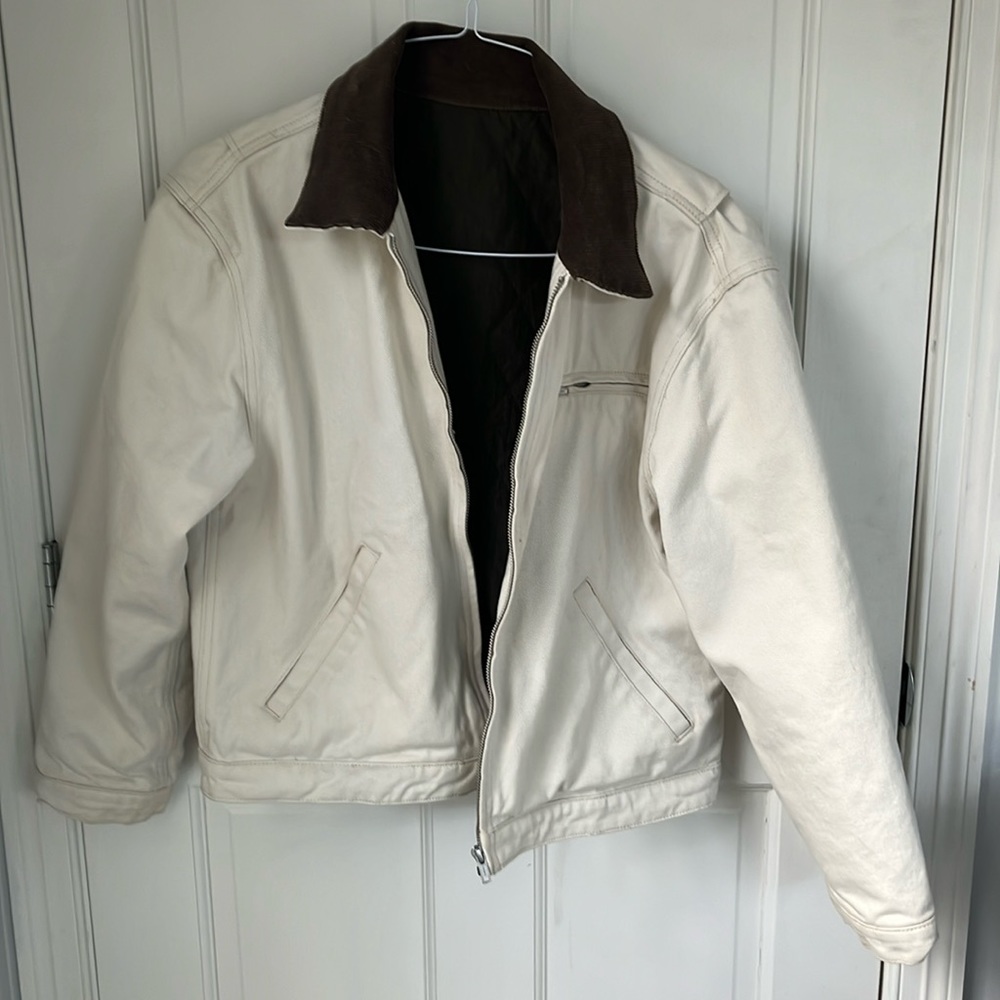 J Galt Brandy Melville Jacket. Cream with brown corduroy collar.